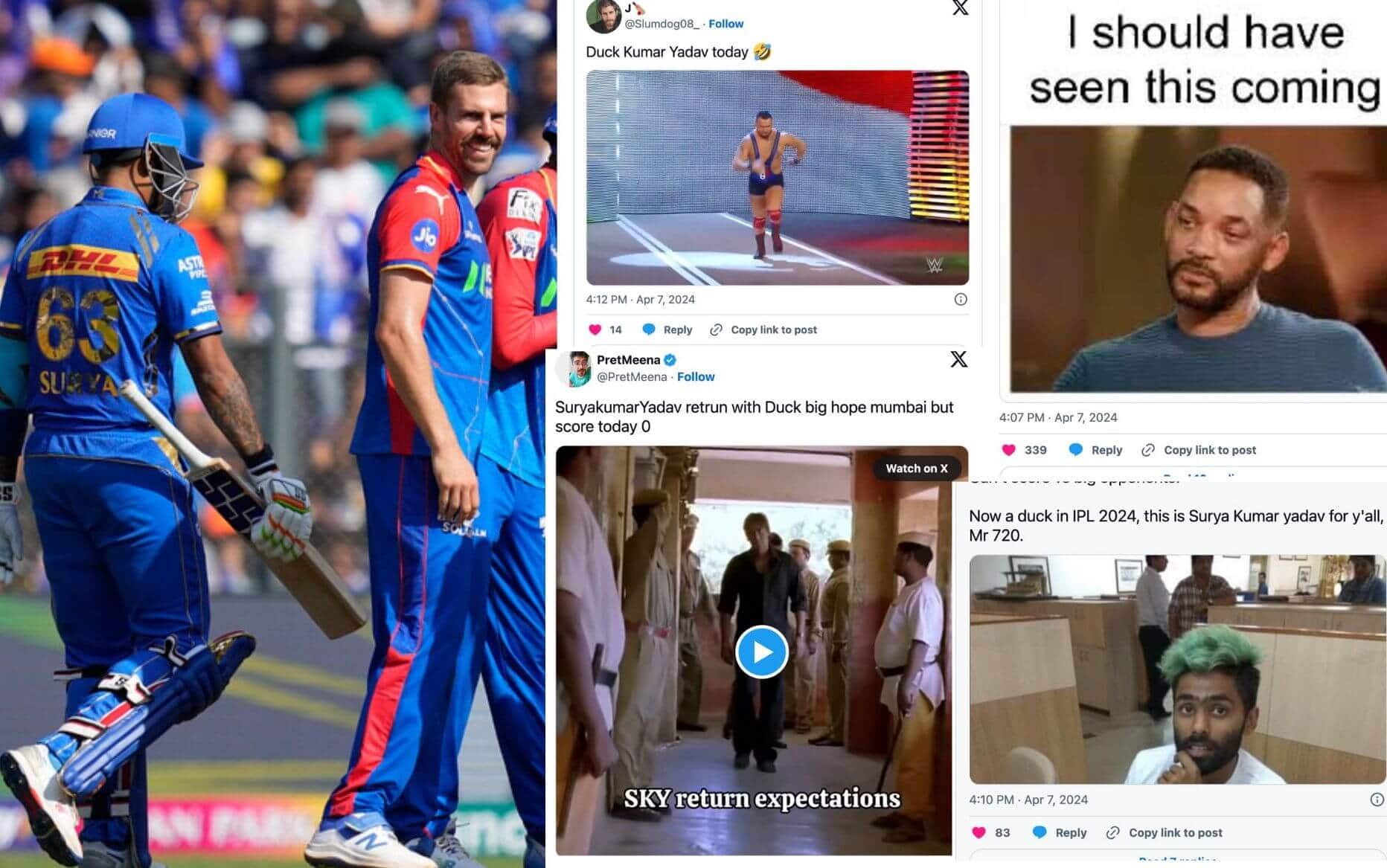 'Duck Kumar Yadav': Twitter Reacts Brutally After MI's Comeback Man SKY Flops Bigtime